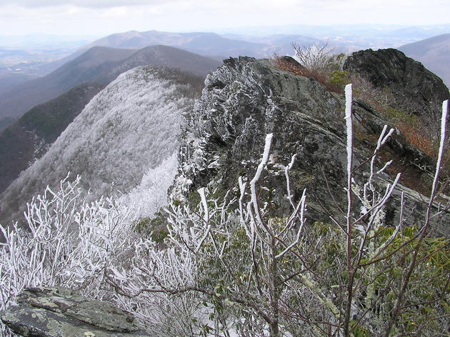Amphibolite mountains in wintertime