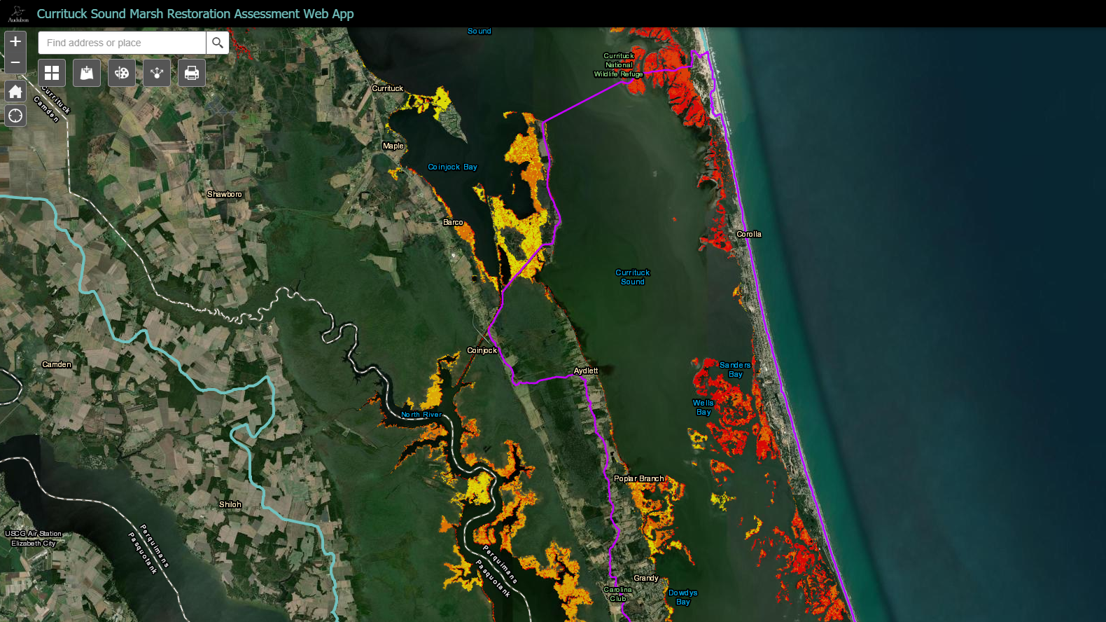 The Currituck Sound Marsh Restoration Assessment Web App. The Currituck Sound Marsh Restoration Assessment Web App.