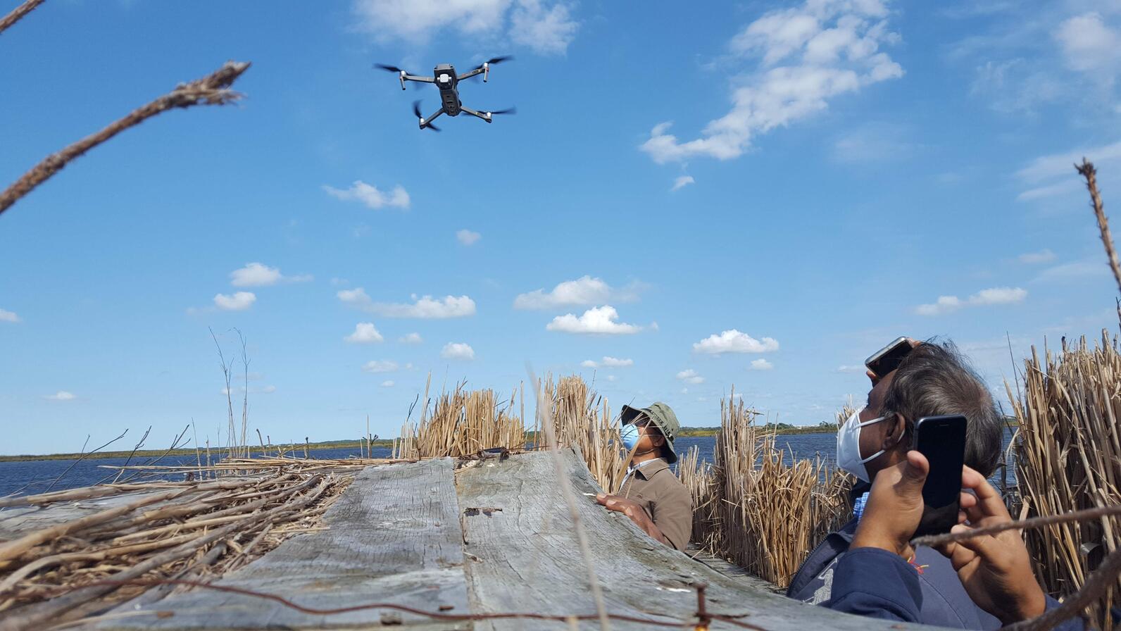 The ECSU drone team at Pine Island.